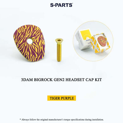 BIGROCK Gen 2 3DAM Titanium Headset Top Cap – 3D Printed Bicycle Cockpit Upgrade with Bolt