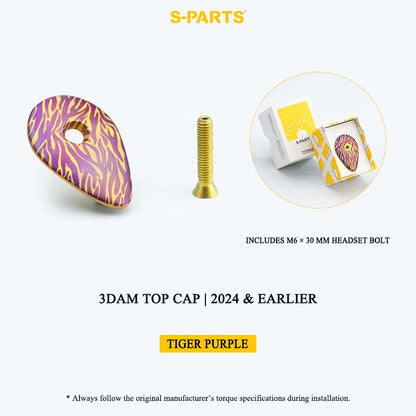 3D-Printed Grade 5 Titanium Headset Top Cap for Pinarello 3DAM | 2024 & Earlier & 2025