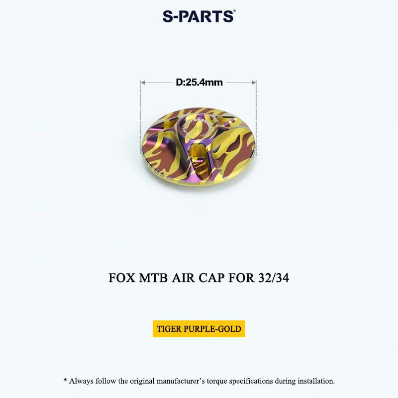 FOX MTB Titanium Air Cap for 32/34/36/38/40 & Thru Axle for 36/38 | Grade 5 Ti-6Al-4V
