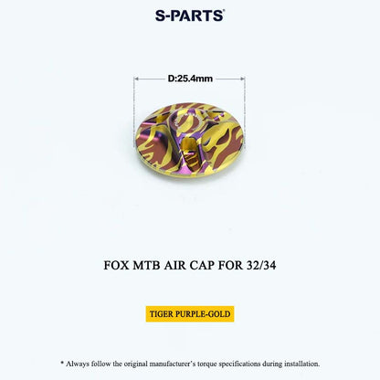 FOX MTB Titanium Air Cap for 32/34/36/38/40 & Thru Axle for 36/38 | Grade 5 Ti-6Al-4V