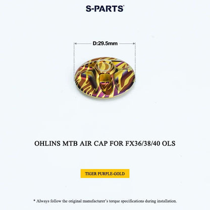 Ohlins MTB Titanium Air Cap for FX36/38/40 OLS & Thru Axle for RXF 38 | Grade 5 Ti-6Al-4V