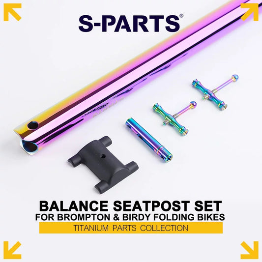 Titanium Balance Seatpost Set for Brompton & Birdy Folding Bikes – D31.8 / D33.9 / D34.9 × L560/600mm