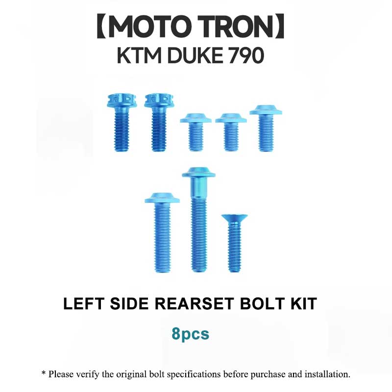 Grade 5 Titanium Rearset Bolt Kit for KTM Duke 790 Moto Tron Footpeg System