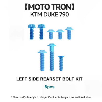 Grade 5 Titanium Rearset Bolt Kit for KTM Duke 790 Moto Tron Footpeg System