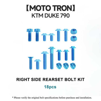 Grade 5 Titanium Rearset Bolt Kit for KTM Duke 790 Moto Tron Footpeg System