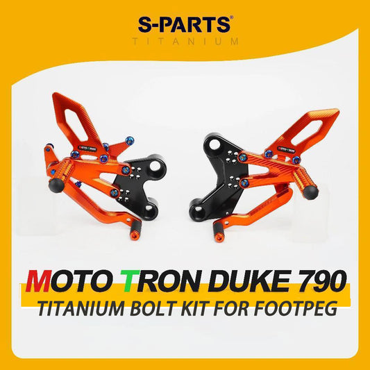 Titanium Bolt Kit for KTM DUKE 790 Rearsets – Left (8pcs) or Right (18pcs) Footpeg Screws