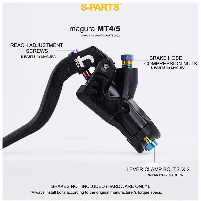 Titanium Bolt Kit for Magura MT4 Brakes | Grade 5 Ti-6Al-4V Hardware Set 22pcs