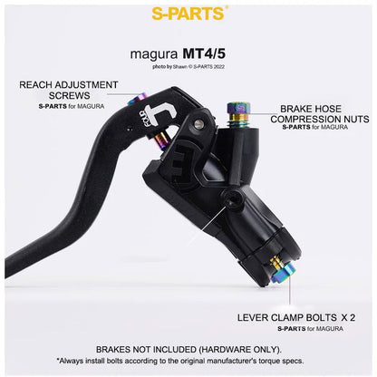 Titanium Bolt Kit for Magura MT4 Brakes | Grade 5 Ti-6Al-4V Hardware Set 22pcs