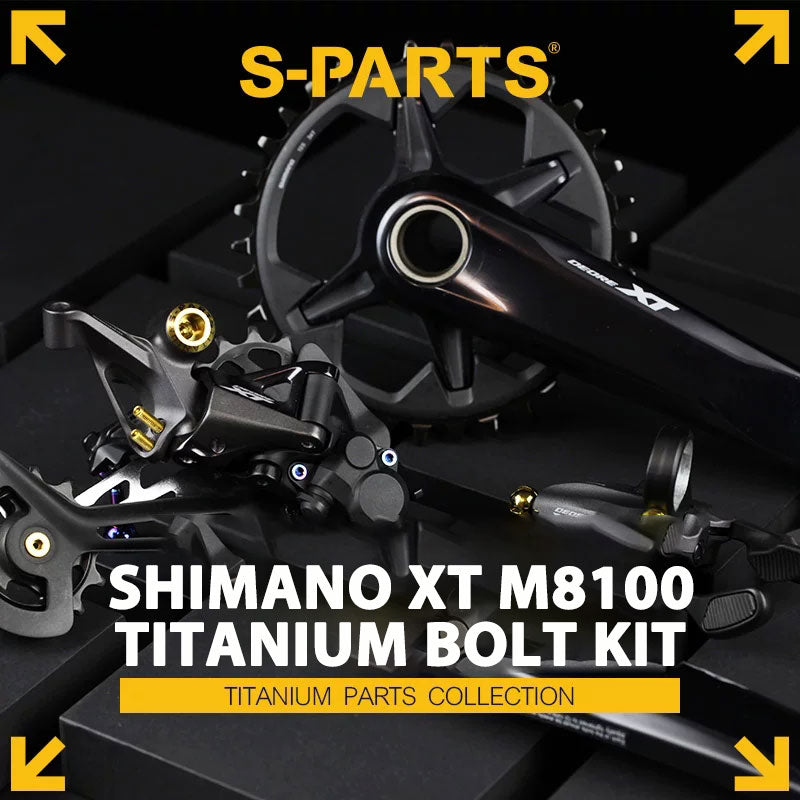 Grade 5 Titanium Bolt Kit for Shimano Deore XT M8100 12-Speed Drivetrain | MTB Derailleur, Crank & Chainring Hardware Set