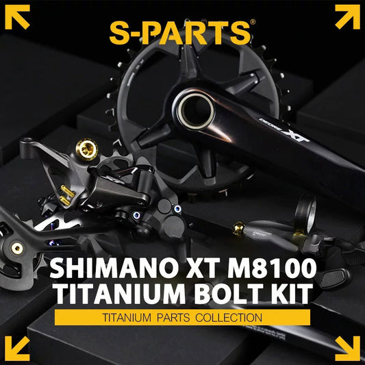 Grade 5 Titanium Bolt Kit for Shimano Deore XT M8100 12-Speed Drivetrain | MTB Derailleur, Crank & Chainring Hardware Set
