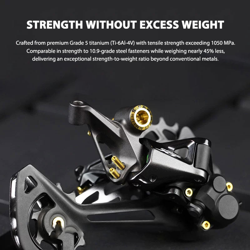 Grade 5 Titanium Bolt Kit for Shimano Deore XT M8100 12-Speed Drivetrain | MTB Derailleur, Crank & Chainring Hardware Set