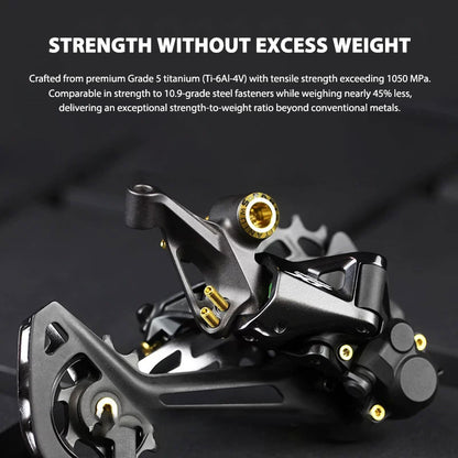 Grade 5 Titanium Bolt Kit for Shimano Deore XT M8100 12-Speed Drivetrain | MTB Derailleur, Crank & Chainring Hardware Set