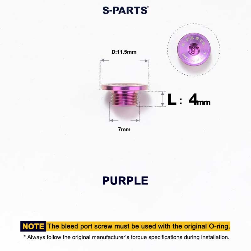 Titanium Brake Bleed Port Screw for Shimano Hydraulic STI Levers – M7 T20 Oil Port Bolt for ST-R9170 / ST-R8170 / ST-R7170