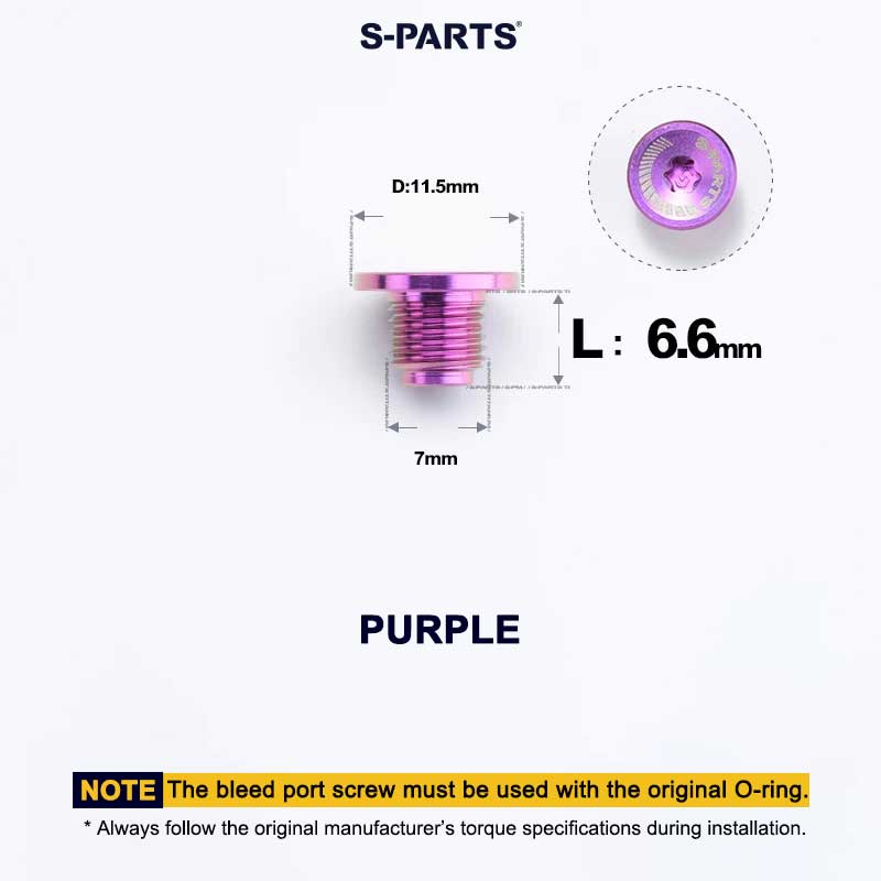 Titanium Brake Bleed Port Screw for Shimano Hydraulic STI Levers – M7 T20 Oil Port Bolt for ST-R9170 / ST-R8170 / ST-R7170
