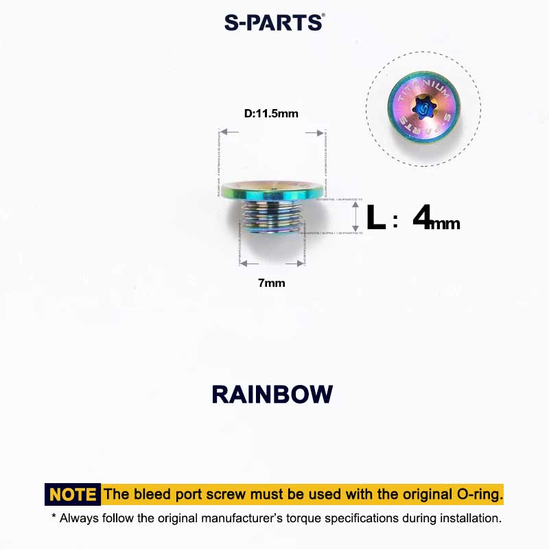 Titanium Brake Bleed Port Screw for Shimano Hydraulic STI Levers – M7 T20 Oil Port Bolt for ST-R9170 / ST-R8170 / ST-R7170