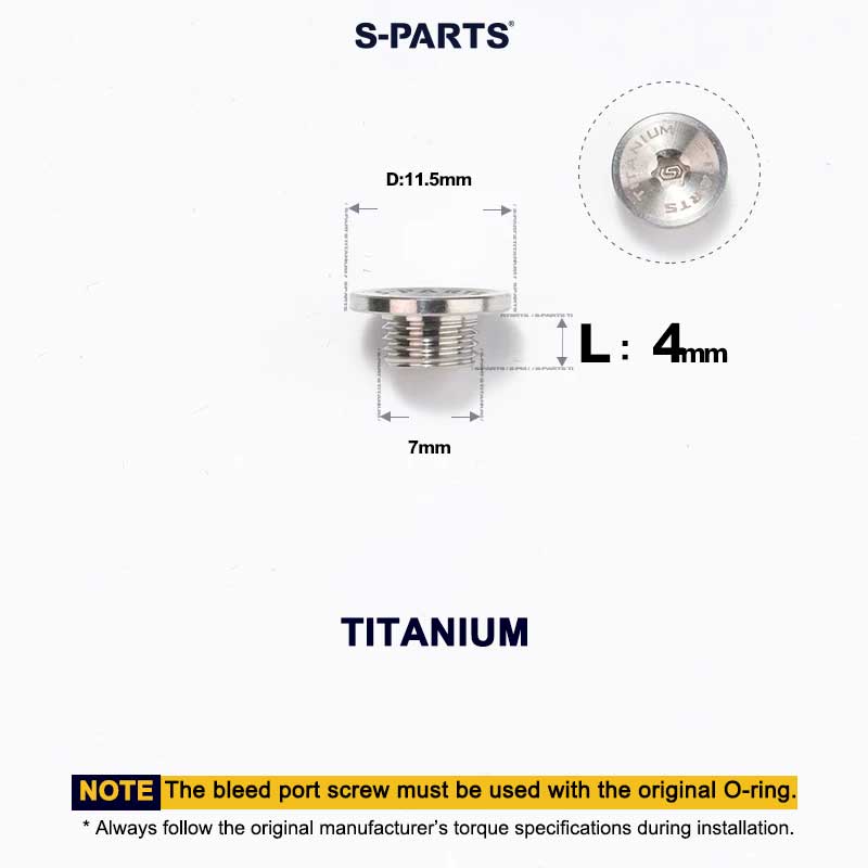 Titanium Brake Bleed Port Screw for Shimano Hydraulic STI Levers – M7 T20 Oil Port Bolt for ST-R9170 / ST-R8170 / ST-R7170