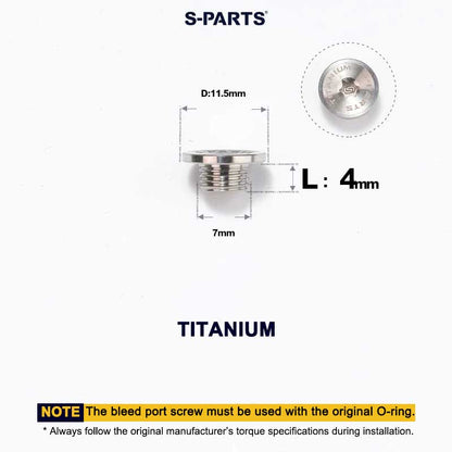 Titanium Brake Bleed Port Screw for Shimano Hydraulic STI Levers – M7 T20 Oil Port Bolt for ST-R9170 / ST-R8170 / ST-R7170