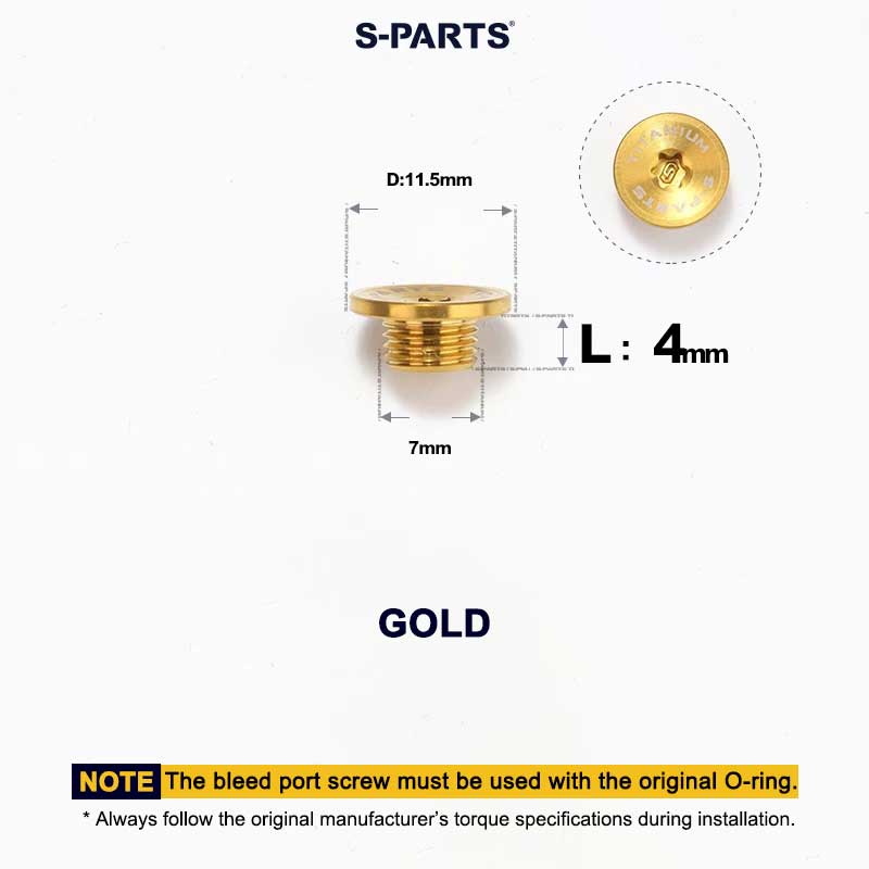 Titanium Brake Bleed Port Screw for Shimano Hydraulic STI Levers – M7 T20 Oil Port Bolt for ST-R9170 / ST-R8170 / ST-R7170