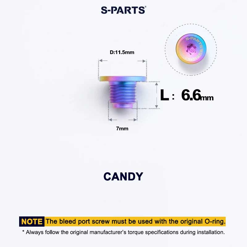 Titanium Brake Bleed Port Screw for Shimano Hydraulic STI Levers – M7 T20 Oil Port Bolt for ST-R9170 / ST-R8170 / ST-R7170