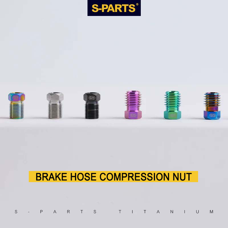 Titanium Brake Hose Compression Nut for TRP DHR EVO - M8x9mm Hydraulic Brake Lever Hose Bolt