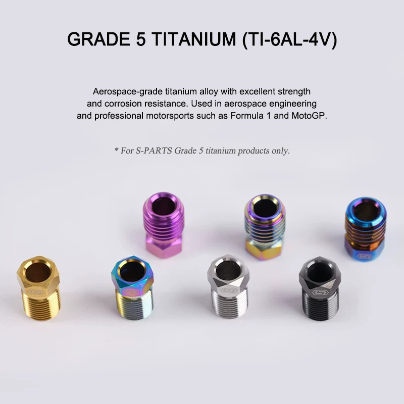 Titanium Brake Hose Compression Nut for TRP DHR EVO - M8x9mm Hydraulic Brake Lever Hose Bolt