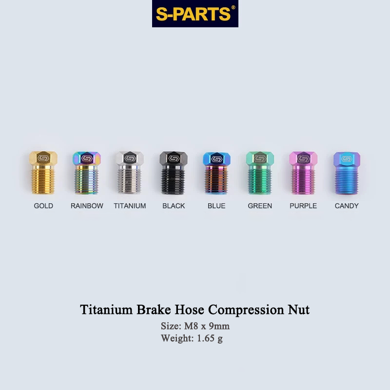 Titanium Brake Hose Compression Nut for TRP DHR EVO - M8x9mm Hydraulic Brake Lever Hose Bolt