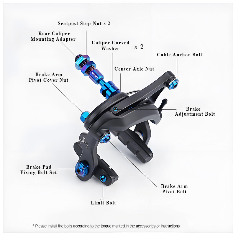 M6/M8 Titanium Curved Spacer for Brompton Folding Bike Front/Rear
