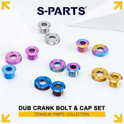 Titanium Crank Arm Bolt & Self-Extracting Cap Set for SRAM DUB | Quarq / RED / Force Compatible