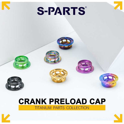 Titanium Crank Arm Preload Cap for Shimano Hollowtech II M20 MTB & Road Universal Fit | XT / Ultegra / Dura-Ace Compatible, 2.7g