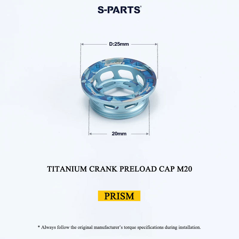 Titanium Crank Arm Preload Cap for Shimano Hollowtech II M20 MTB & Road Universal Fit | XT / Ultegra / Dura-Ace Compatible, 2.7g