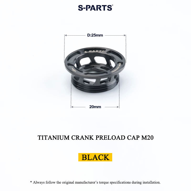 Titanium Crank Arm Preload Cap for Shimano Hollowtech II M20 MTB & Road Universal Fit | XT / Ultegra / Dura-Ace Compatible, 2.7g