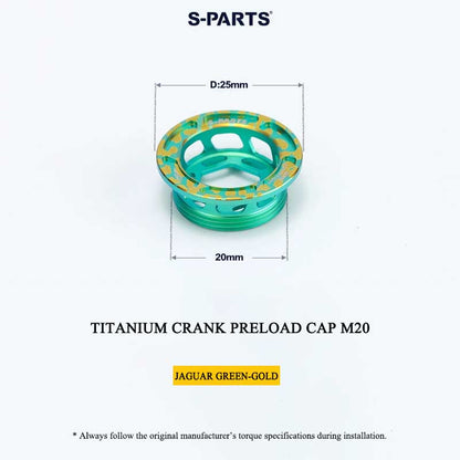 Titanium Crank Arm Preload Cap for Shimano Hollowtech II M20 MTB & Road Universal Fit | XT / Ultegra / Dura-Ace Compatible, 2.7g