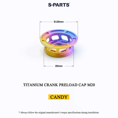 Titanium Crank Arm Preload Cap for Shimano Hollowtech II M20 MTB & Road Universal Fit | XT / Ultegra / Dura-Ace Compatible, 2.7g