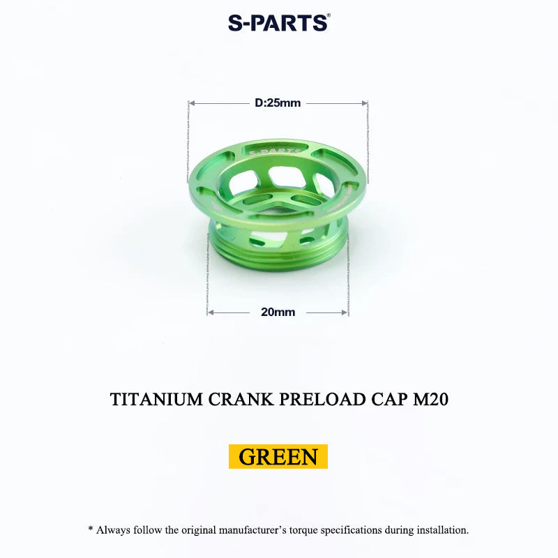 Titanium Crank Arm Preload Cap for Shimano Hollowtech II M20 MTB & Road Universal Fit | XT / Ultegra / Dura-Ace Compatible, 2.7g
