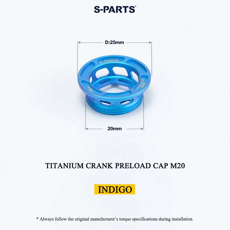 Titanium Crank Arm Preload Cap for Shimano Hollowtech II M20 MTB & Road Universal Fit | XT / Ultegra / Dura-Ace Compatible, 2.7g