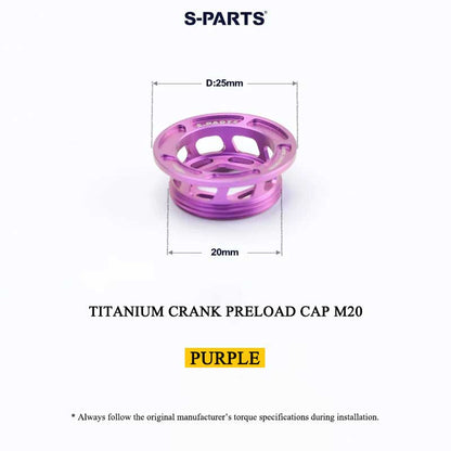 Titanium Crank Arm Preload Cap for Shimano Hollowtech II M20 MTB & Road Universal Fit | XT / Ultegra / Dura-Ace Compatible, 2.7g