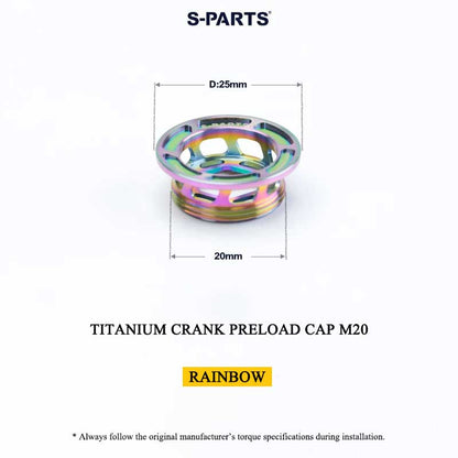 Titanium Crank Arm Preload Cap for Shimano Hollowtech II M20 MTB & Road Universal Fit | XT / Ultegra / Dura-Ace Compatible, 2.7g