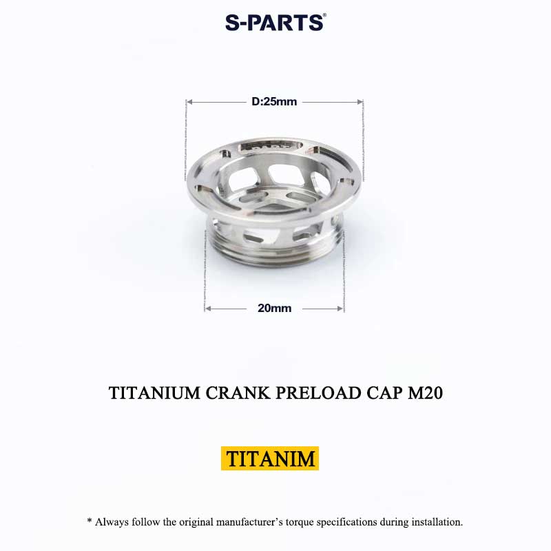 Titanium Crank Arm Preload Cap for Shimano Hollowtech II M20 MTB & Road Universal Fit | XT / Ultegra / Dura-Ace Compatible, 2.7g