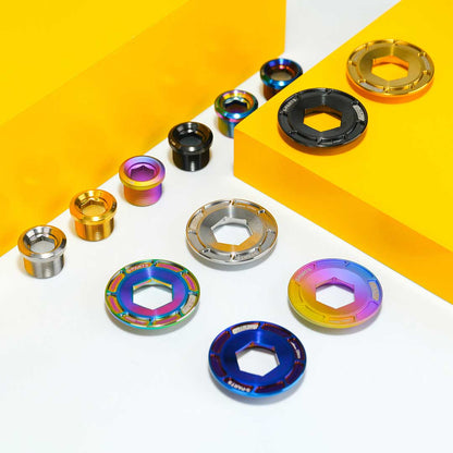 Titanium Crank Bolt & Self-Extracting Cap Kit for CENIT 24 Crankset | Grade 5 Ti-6Al-4V Upgrade