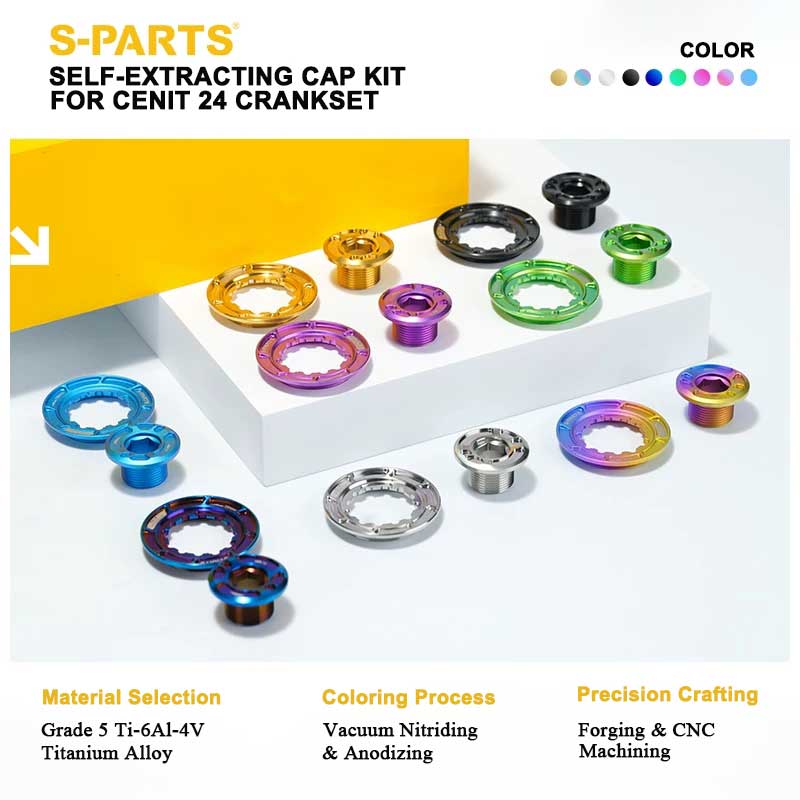 Titanium Crank Bolt & Self-Extracting Cap Kit for CENIT DUB Axle Series – Ti-6Al-4V Lightweight Upgrade