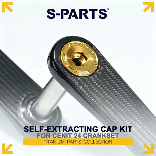 Titanium Crank Bolt & Self-Extracting Cap Kit for CENIT 24 Crankset | Grade 5 Ti-6Al-4V Upgrade