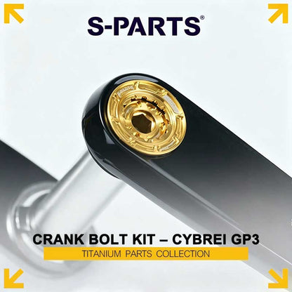 Titanium Crank Bolt & Self-Extracting Cap Kit for CYBREI GP3 (30Nm New Generation | LH Thread Compatible)