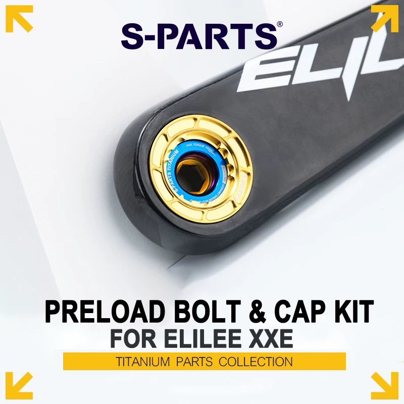 Titanium Crank Preload Bolt & Self-Extracting Cap Kit for ELILEE XXE | Ultra-Light Upgrade