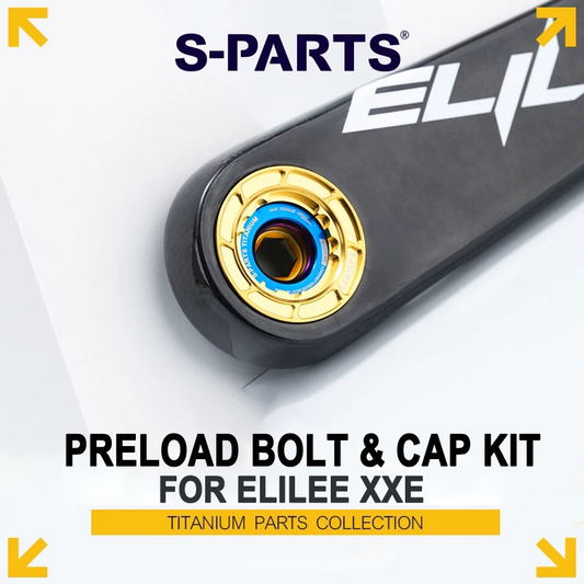 Titanium Crank Preload Bolt & Self-Extracting Cap Kit for ELILEE XXE | Ultra-Light Upgrade