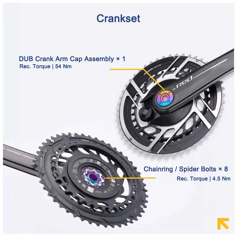 Titanium Drivetrain Bolt Kit for SRAM RED AXS E1 Derailleur | 21pcs Shifting System Hardware Upgrade Set