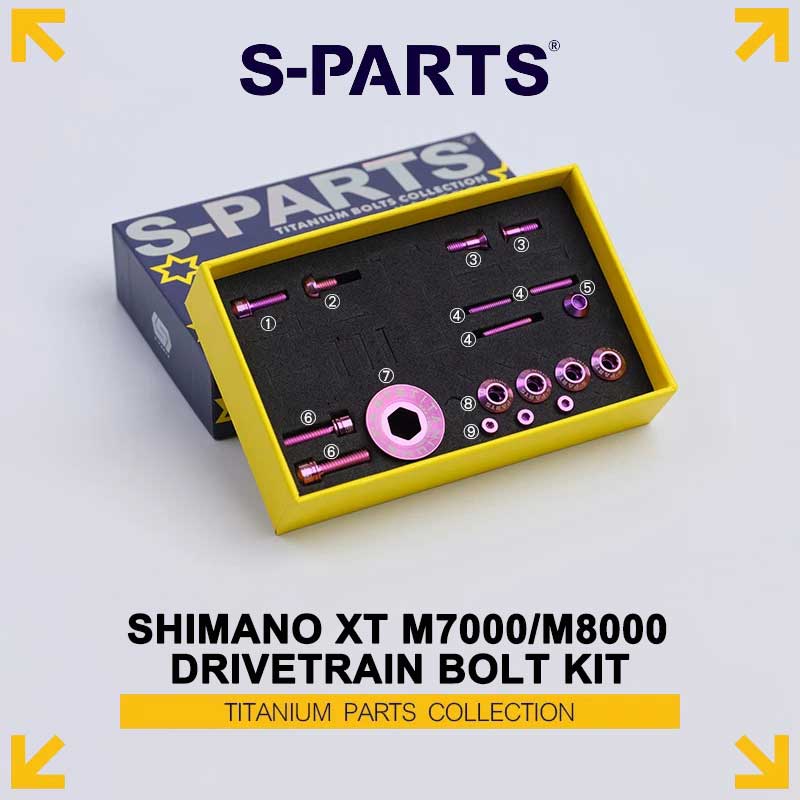 Titanium Drivetrain Bolt Kit for Shimano Shimano XT M7000 / M8000 11-Speed Derailleur| 18PCS MTB Hardware Set