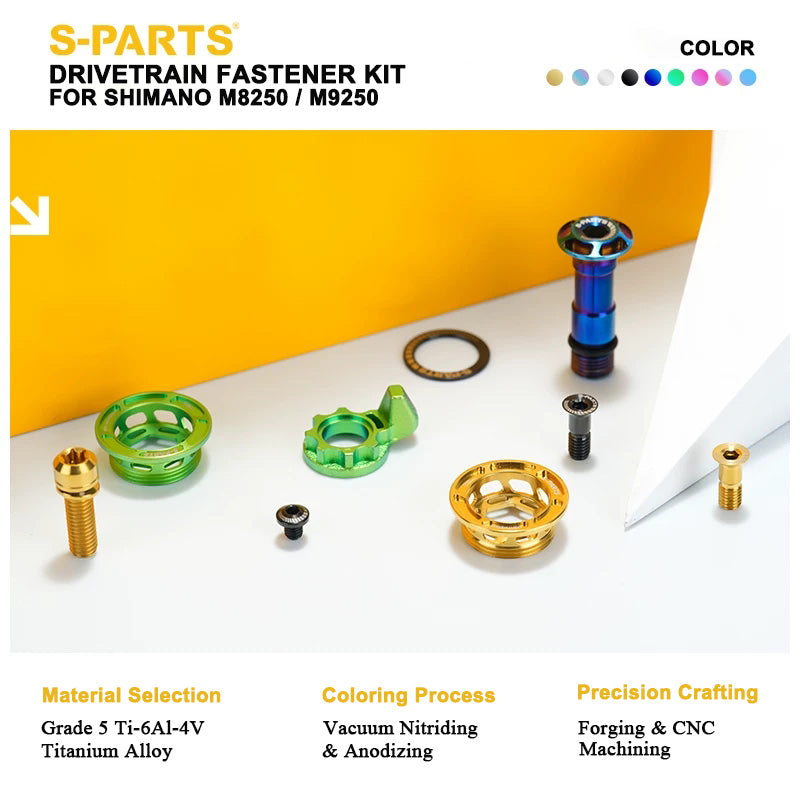 Titanium Drivetrain Fastener Kit for Shimano XT Di2 M8250 / XTR Di2 M9250 Derailleur - 18PCS