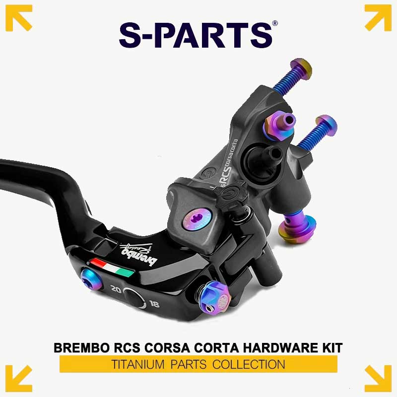 Titanium Hardware Upgrade Kit for Brembo RCS Corsa Corta Master Cylinder – 8PCS Brake Components