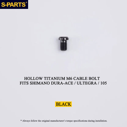 Titanium Hollow M6 Shift Cable Fixing Bolt for Shimano Dura-Ace R9100 / Ultegra R8000 / 105 R7000 R7100 R7120 Mechanical Drivetrains Derailleur