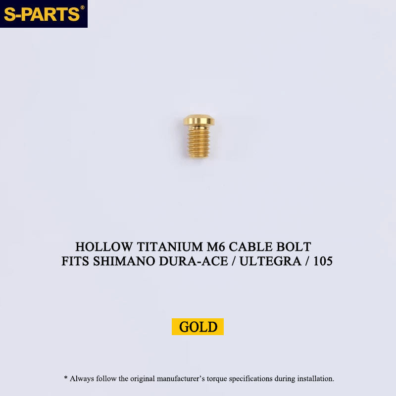 Titanium Hollow M6 Shift Cable Fixing Bolt for Shimano Dura-Ace R9100 / Ultegra R8000 / 105 R7000 R7100 R7120 Mechanical Drivetrains Derailleur
